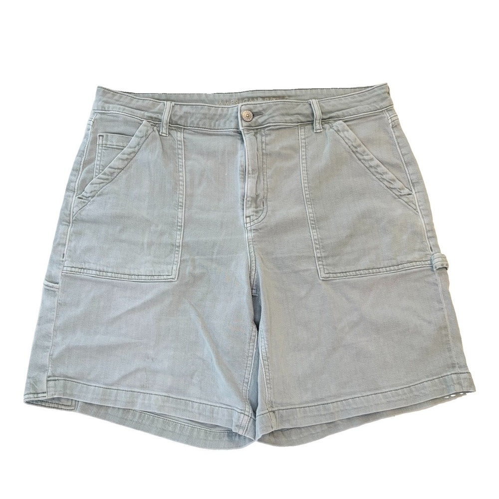 American Eagle Carpenter Shorts Square Pockets Stretch Light Green Stretch Sz 14